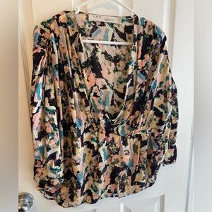 IRO
Bixie wrap-effect printed crepe de chine blouse FR 38